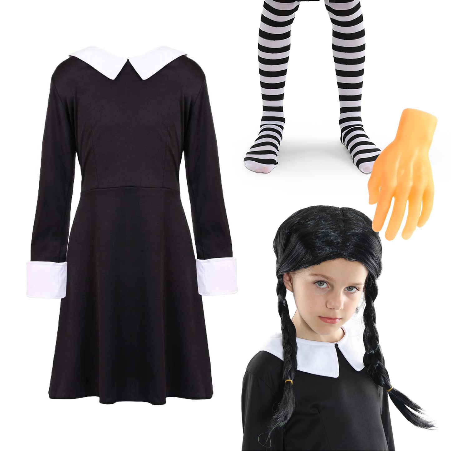 GIRLS MIDWEEK HORROR COSTUME KIDS HALLOWEEN SPOOKY FANCY DRESS CHILD OUTFIT