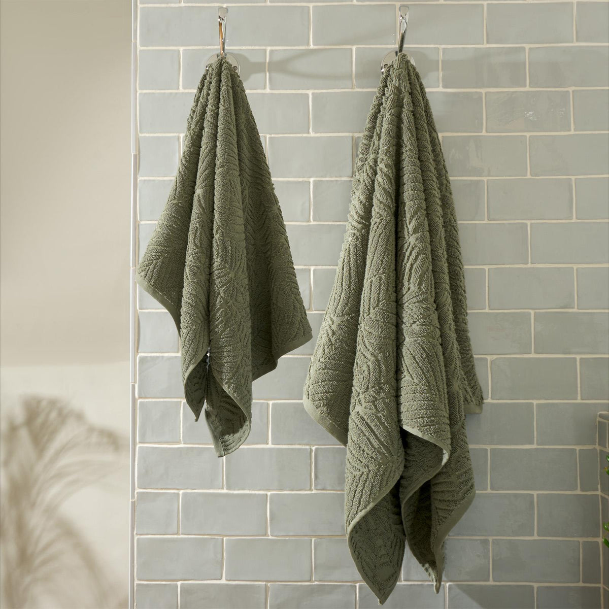 Towel Bale Leaf Hand Bath 100% Cotton Textured Jacquard Absorbent Bathroom Soft