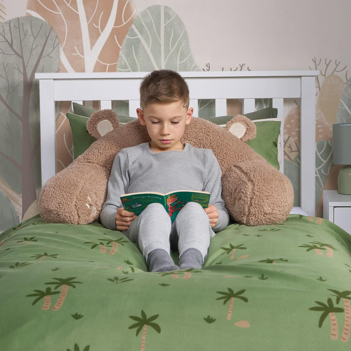 Bear Teddy Fleece Reading Cuddle Cushion Soft Plush Gaming Reading Bed Support