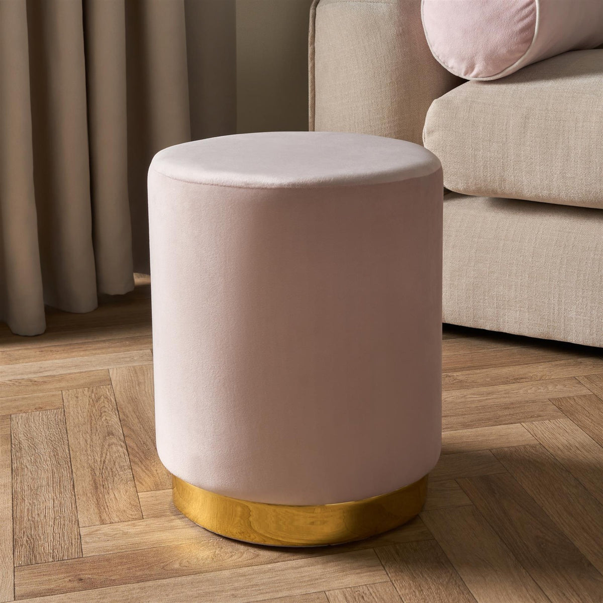 Matte Velvet Footstool Pouffe Modern Vanity Home Bedroom Seat Cushion Rest Chair