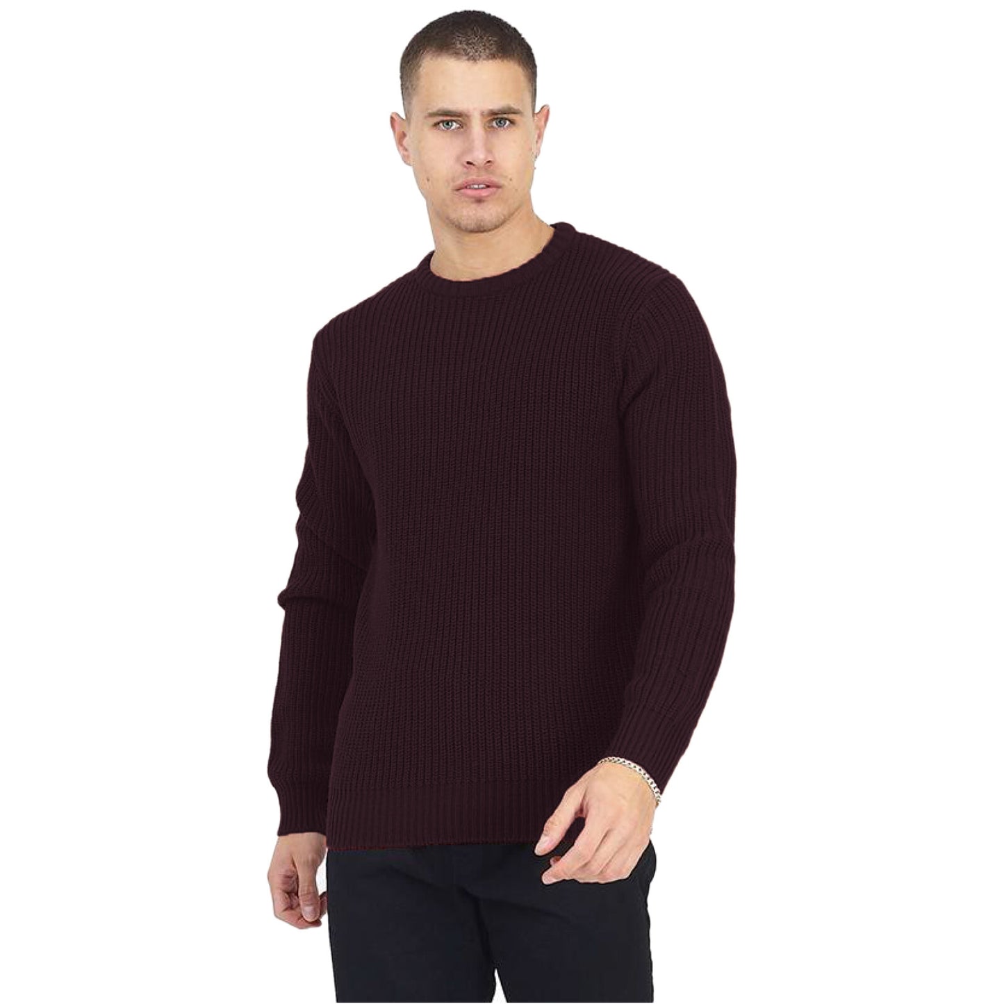BRAVE SOUL MENS CREW NECK JUMPERS PULLOVER LONG SLEEVE WINTER SWEATER KNITTED TO