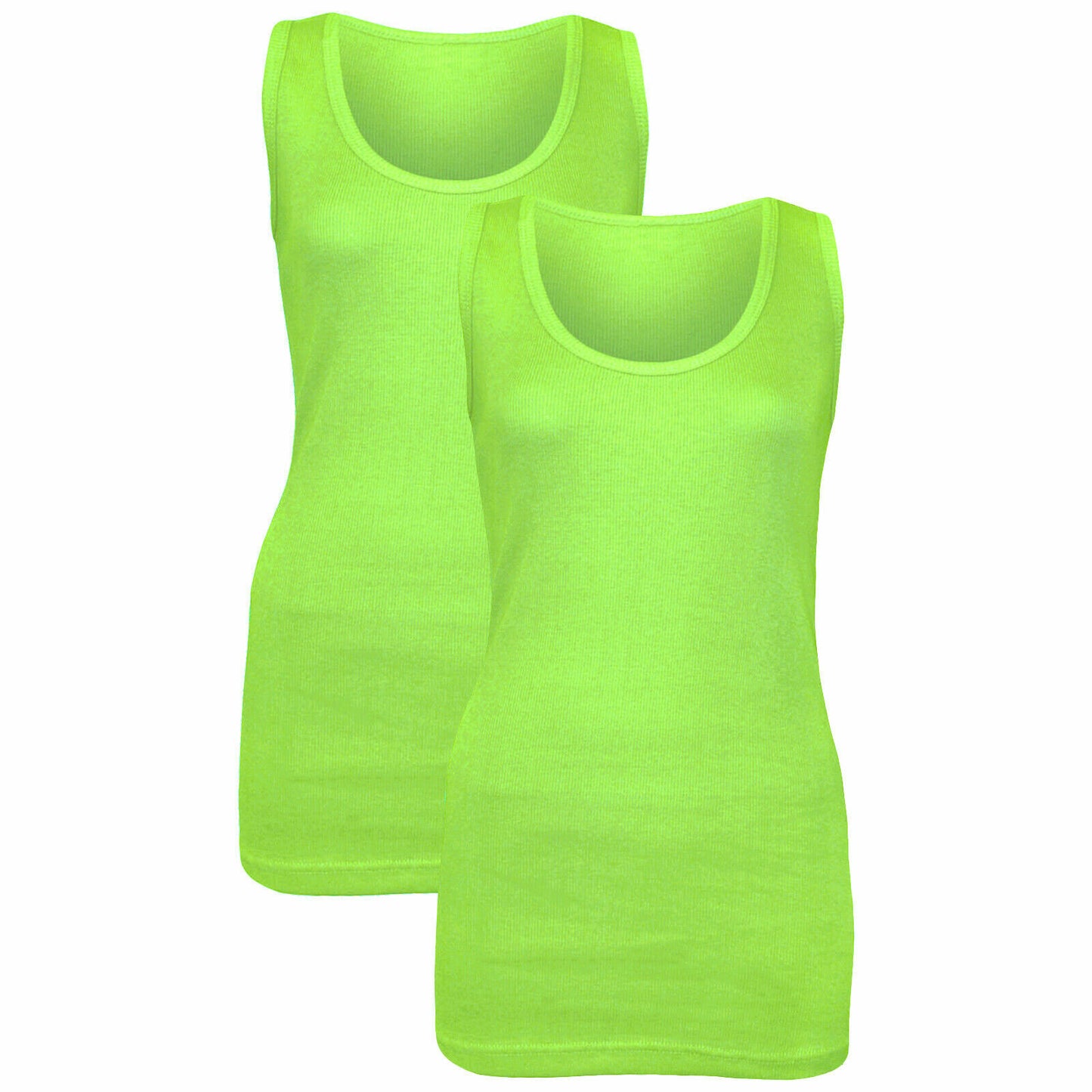 NEW LADIES WOMENS PLAIN SUMMER STRETCHY RIBBED CASUAL TOP T SHIRT MUSCLE VEST