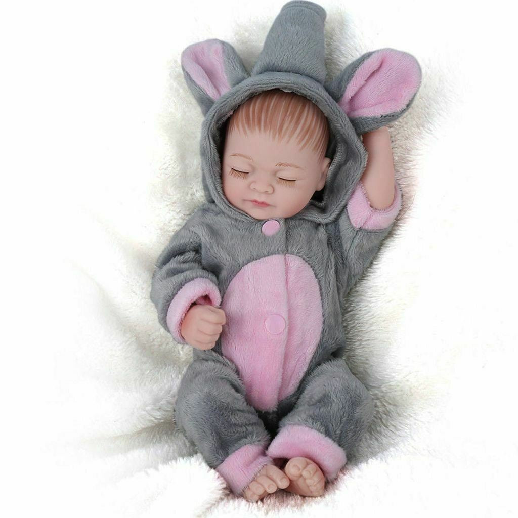 10" Handmade Reborn Dolls Girl Full Body Vinyl Silicone Realistic Newborn Doll
