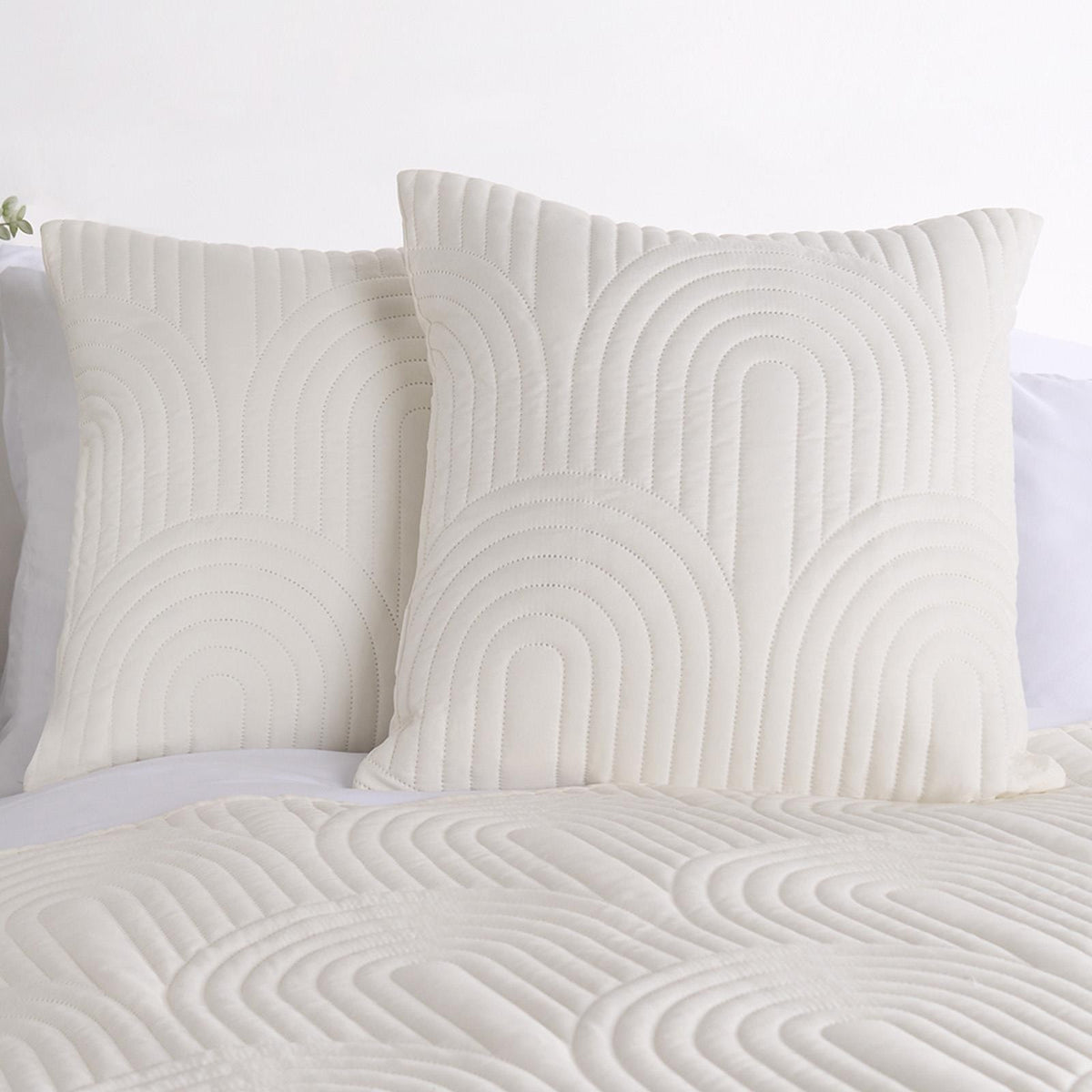 OHS Arches Quilted Cushion Covers Pinsonic Square Pillowcases Filled