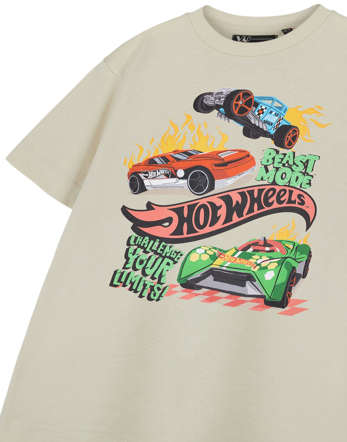 Hot Wheels Short Sleeved T-Shirt | Boys Oatmeal | Official Merch