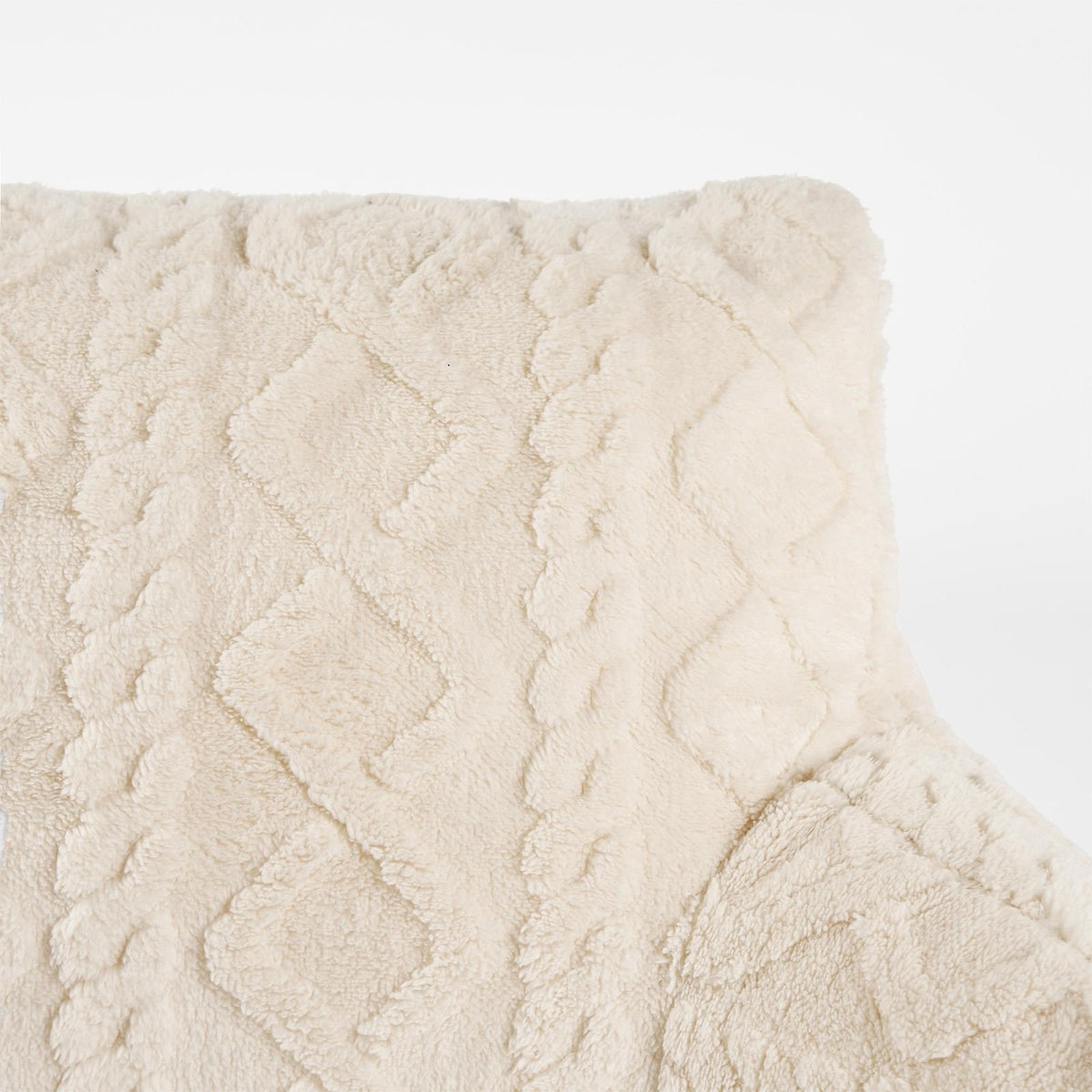Cuddle Cushion for Adults, Reading Pillow for Bed Sofa Cable Knit - Cream