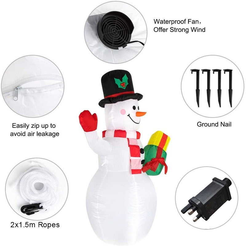 5FT Christmas Inflatable Snowman w/LED Light Blow Up Indoor/outdoor Garden Decor