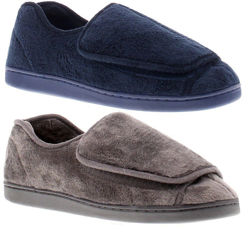 Mens Dr Keller Wide Fit Orthopaedic Slippers Memory Foam Diabetic Fleece Lined