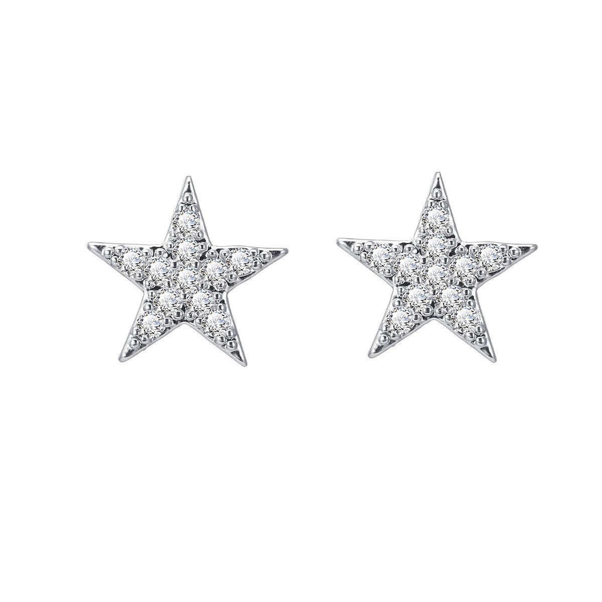 925 Sterling Silver Crystal Star Stud Earrings Women Girls Jewellery Gift UK