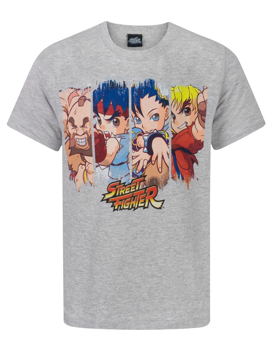 Street Fighter Short Sleeved T-Shirt | Boys Grey | Official Merch