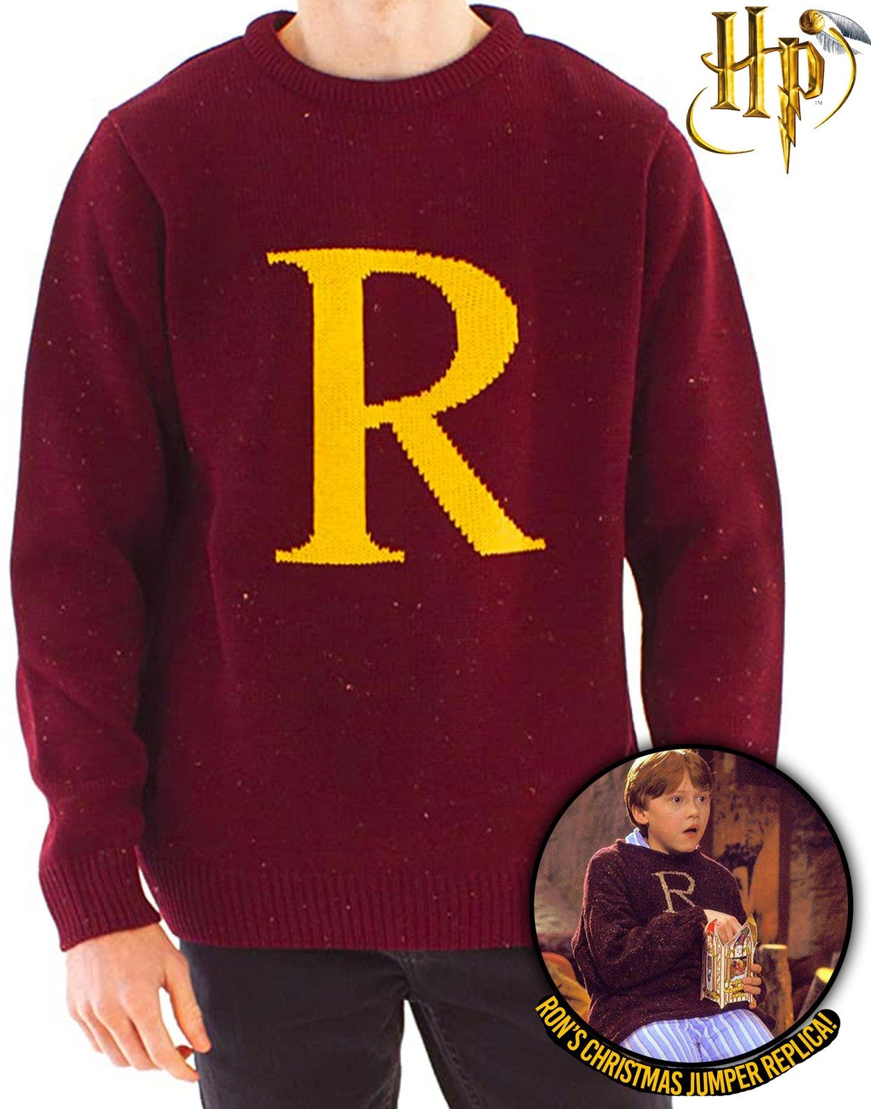 Harry Potter Christmas Jumper | Mens Red | Official Merch