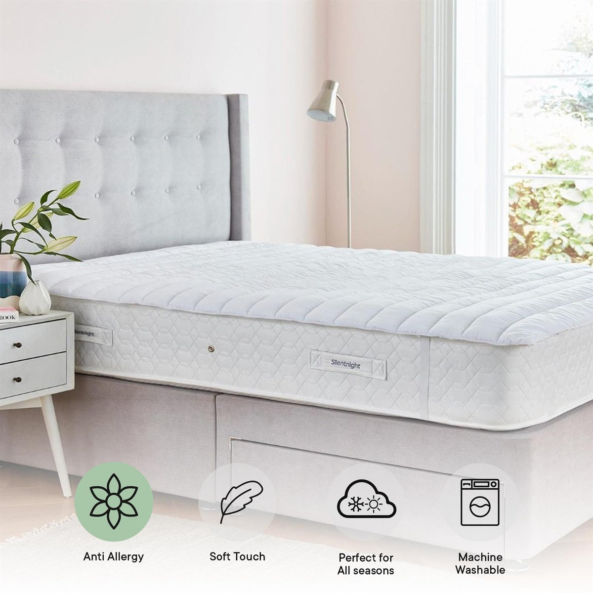 OHS Mattress Topper Thick Deep Anti Allergy Luxury Soft Touch Hotel Quality UK