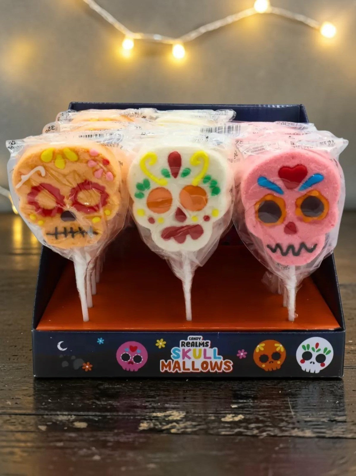 Skull Mallow Lollipops Halloween Fruit Flavoured Sweets 35g each 3, 6 or 12 Pack