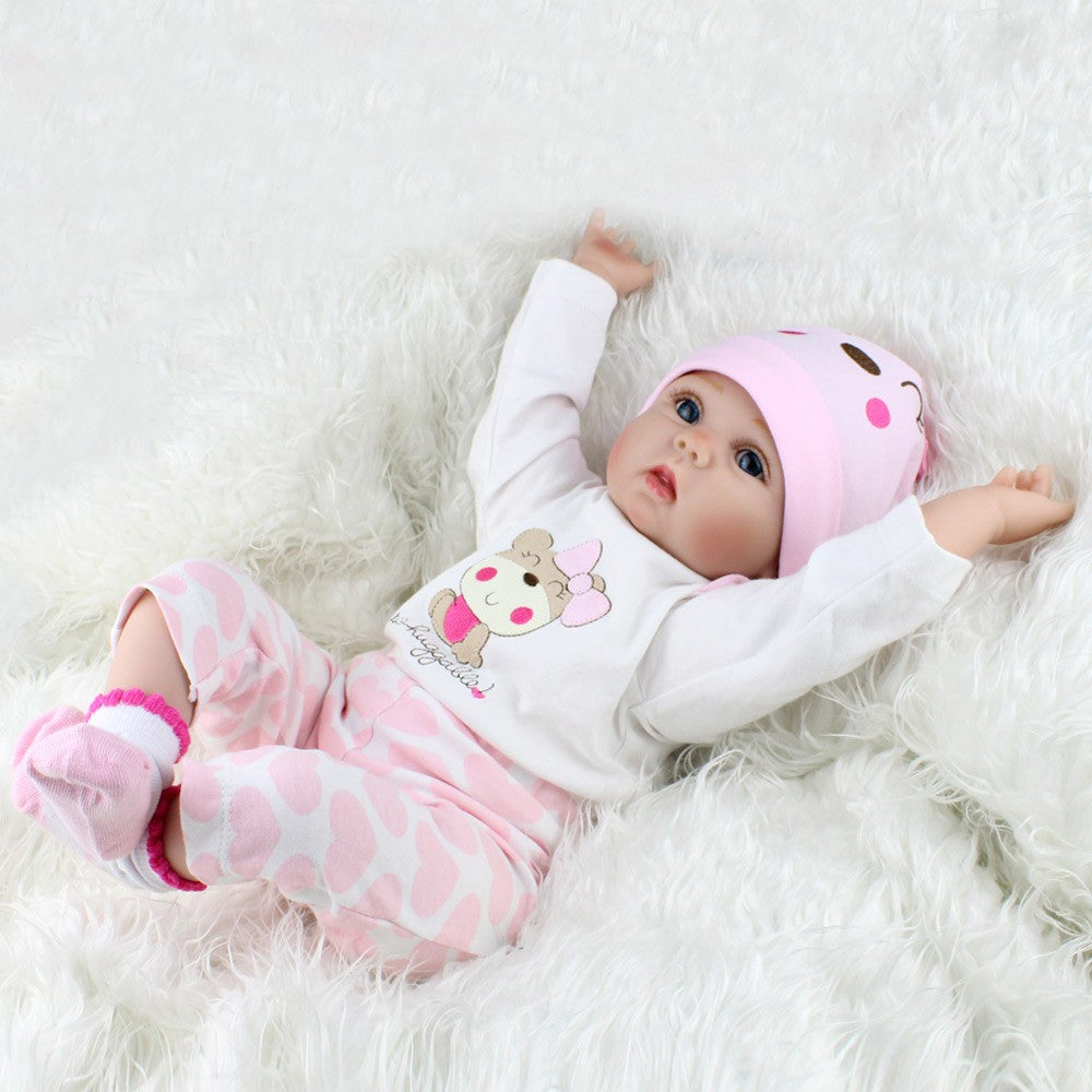 22'' Reborn Baby Dolls Vinyl Silicone Handmade Real Lifelike Newborn Girl Doll