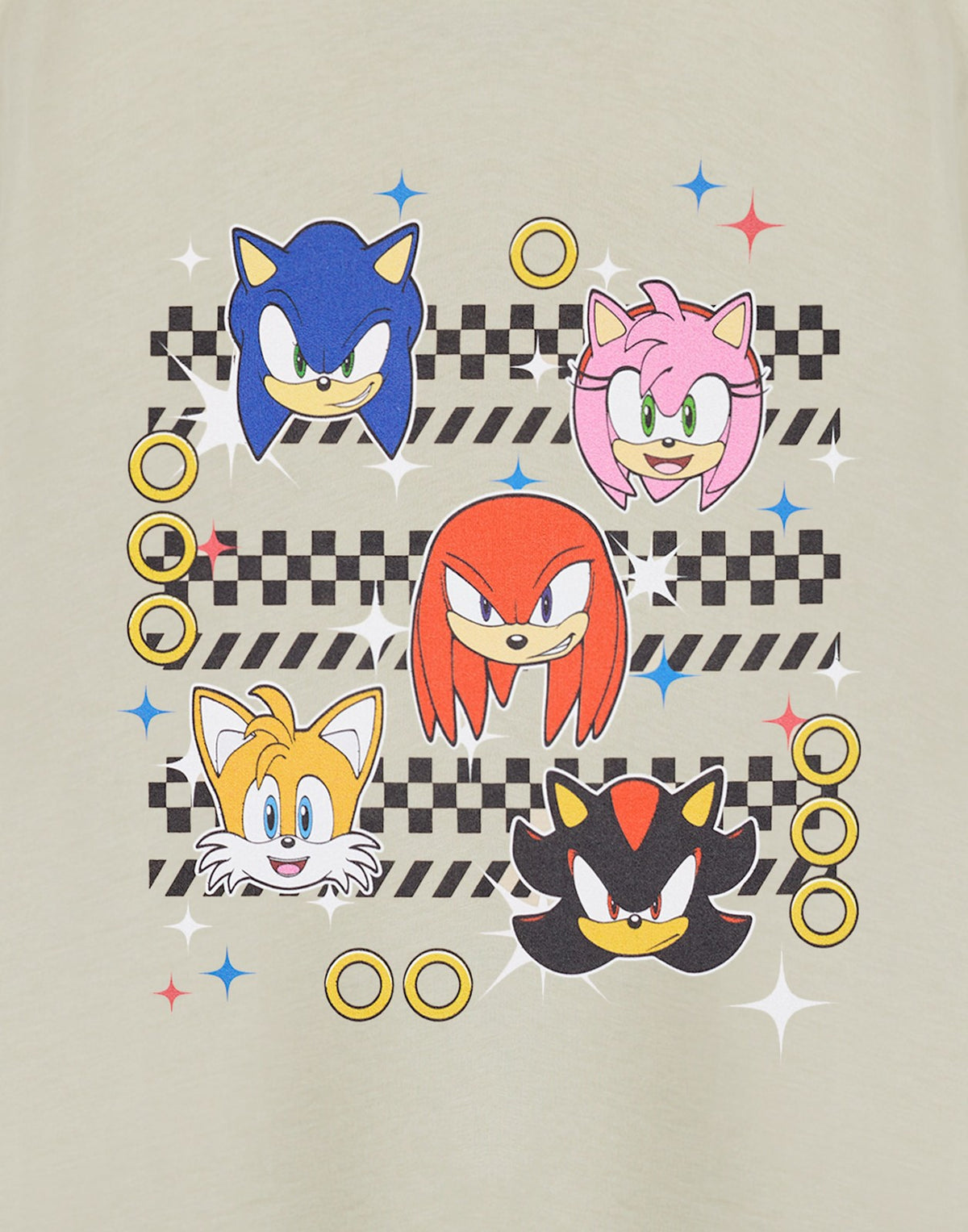 Sonic the Hedgehog Short Sleeved T-Shirt | Boys Oatmeal | Official Merch