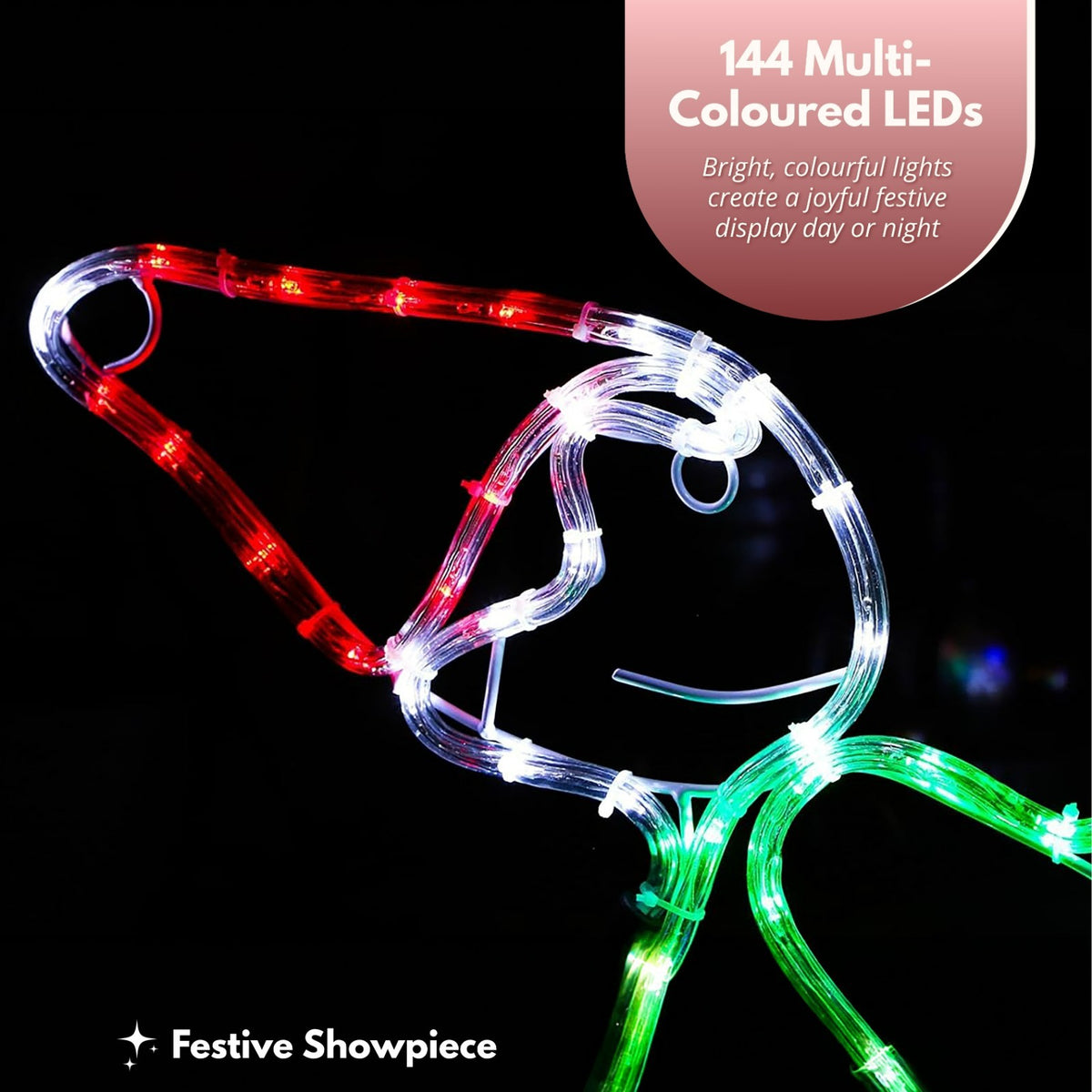 Christmas LED Rope Light Decoration See Saw Multicoloured Indoor Outdoor Xmas