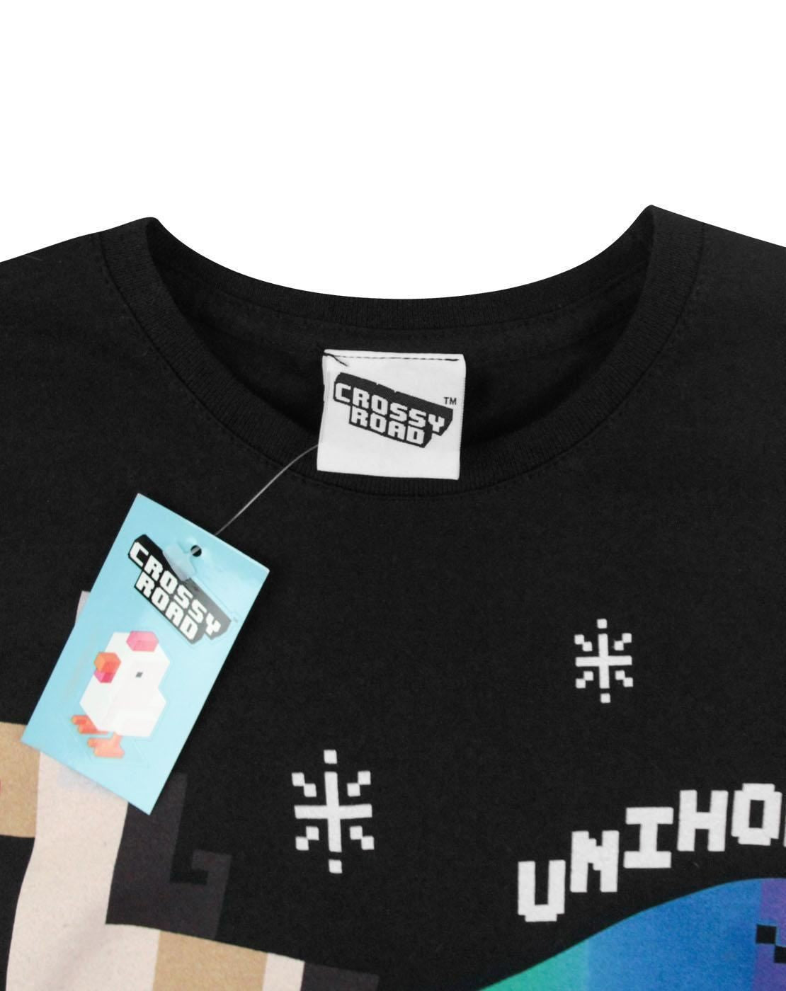 Crossy Road Short Sleeved T-Shirt | Girls Black | Official Merch