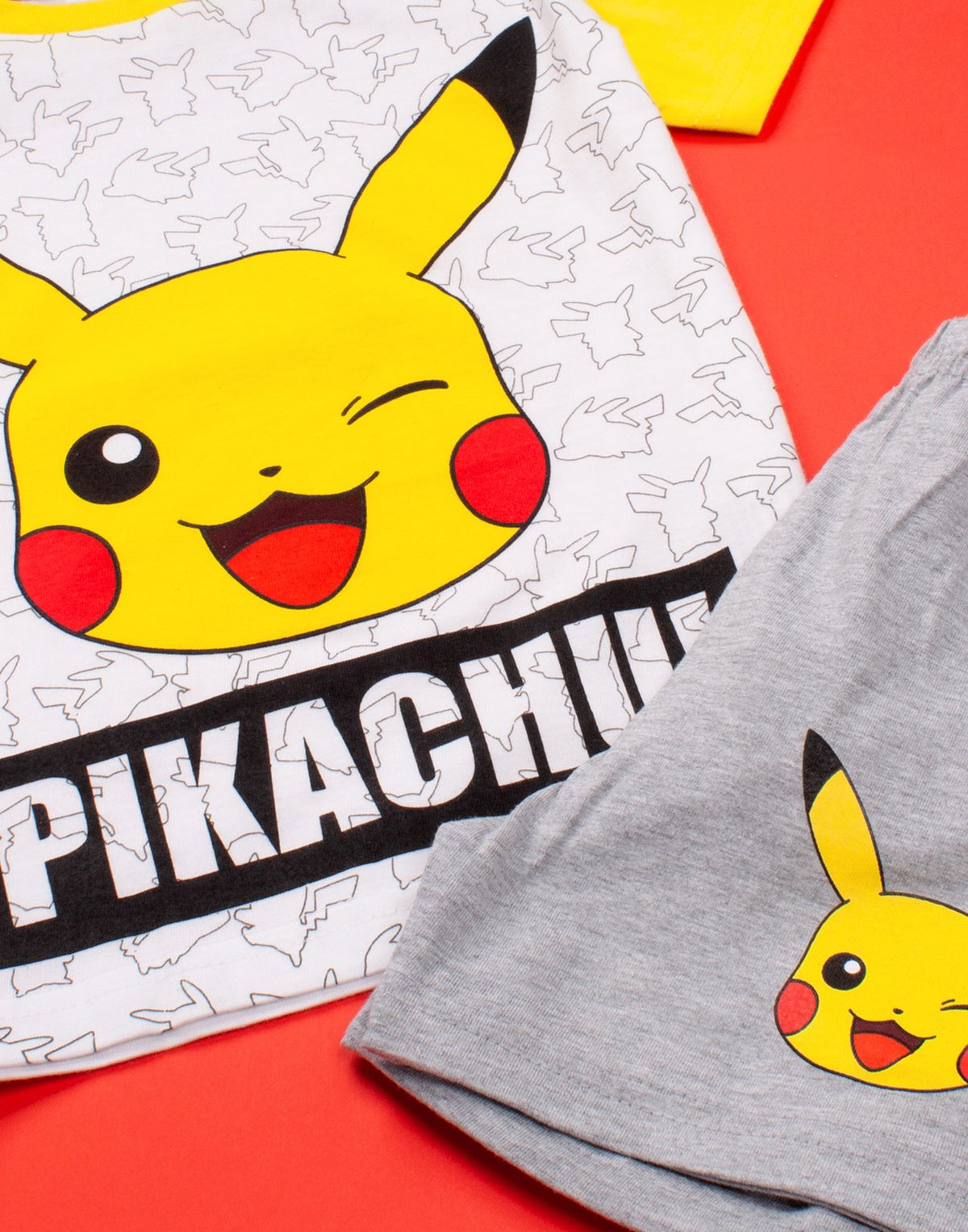 Pokemon Short Sleeve Short Leg Pyjama Set | Boys White | Official Merch