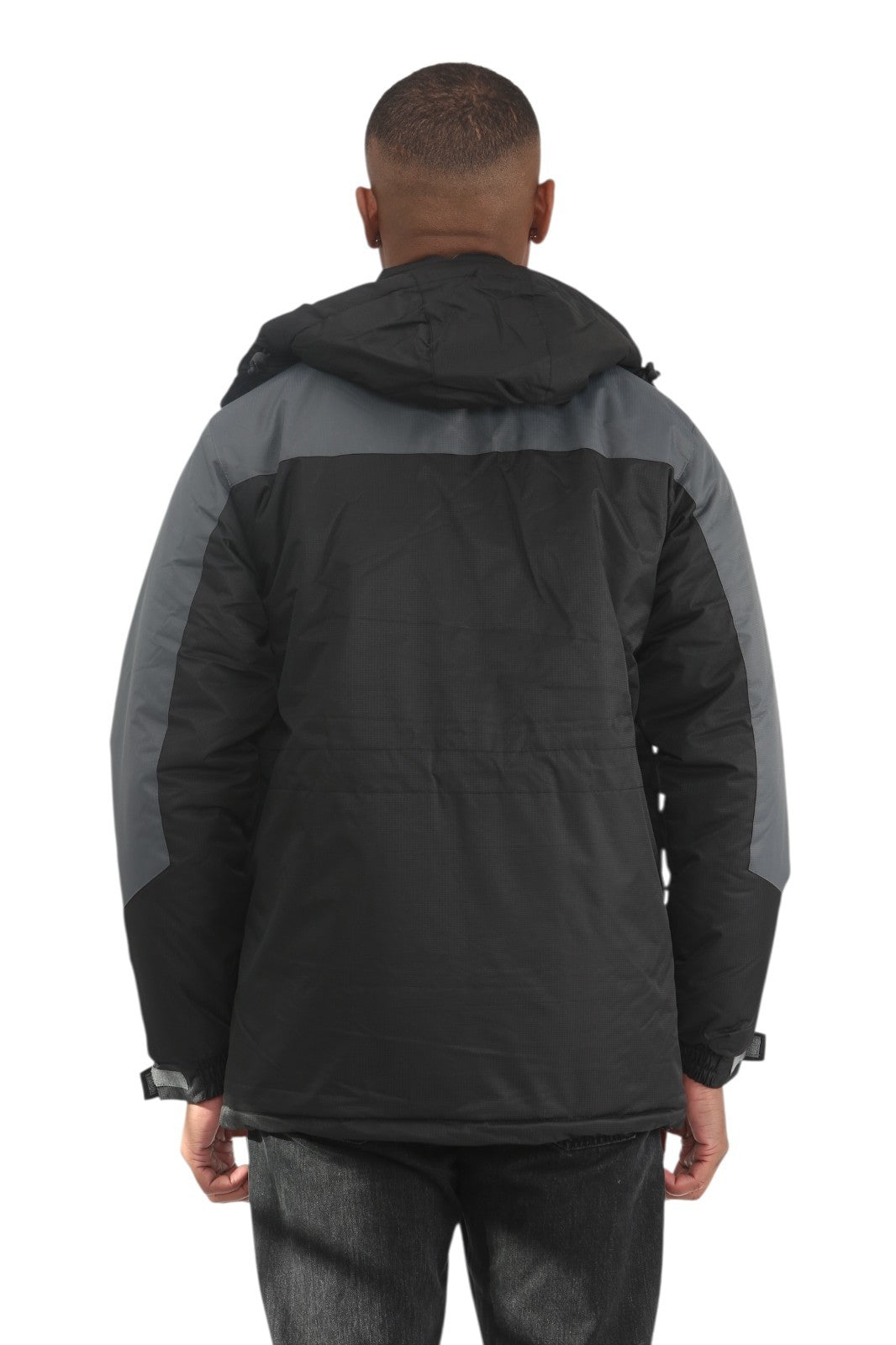 Mens Padded Winter Jacket Fleece Lined Warm Coat Hooded Waterproof Parka