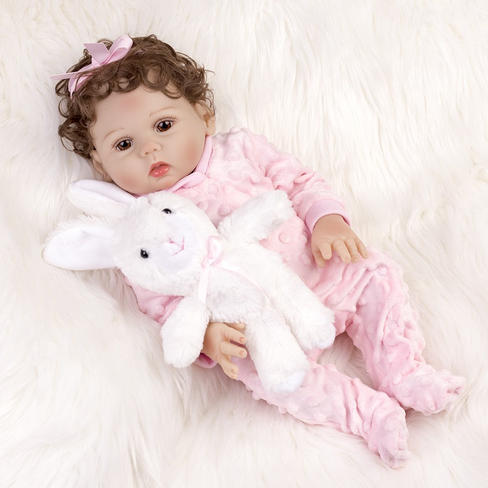 18" Realistic Reborn Baby Dolls Newborn Girl Doll Full Body Soft Vinyl Silicone