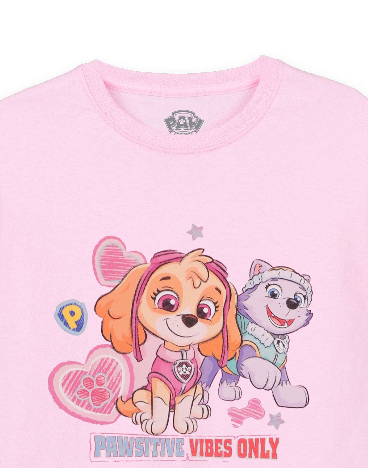 Paw Patrol Short Sleeved T-Shirt | Girls Pink | Official Merch