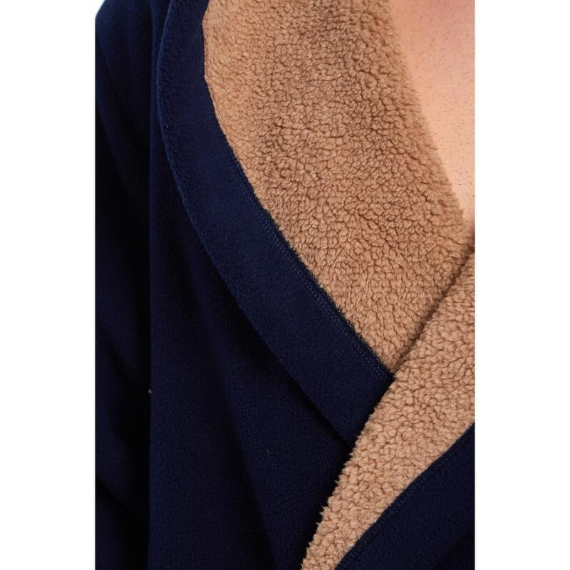 MENS SOFT CORAL POLAR FLEECE DRESSING GOWN BATH ROBE NIGHT LOUNGE WEAR BATHROBE
