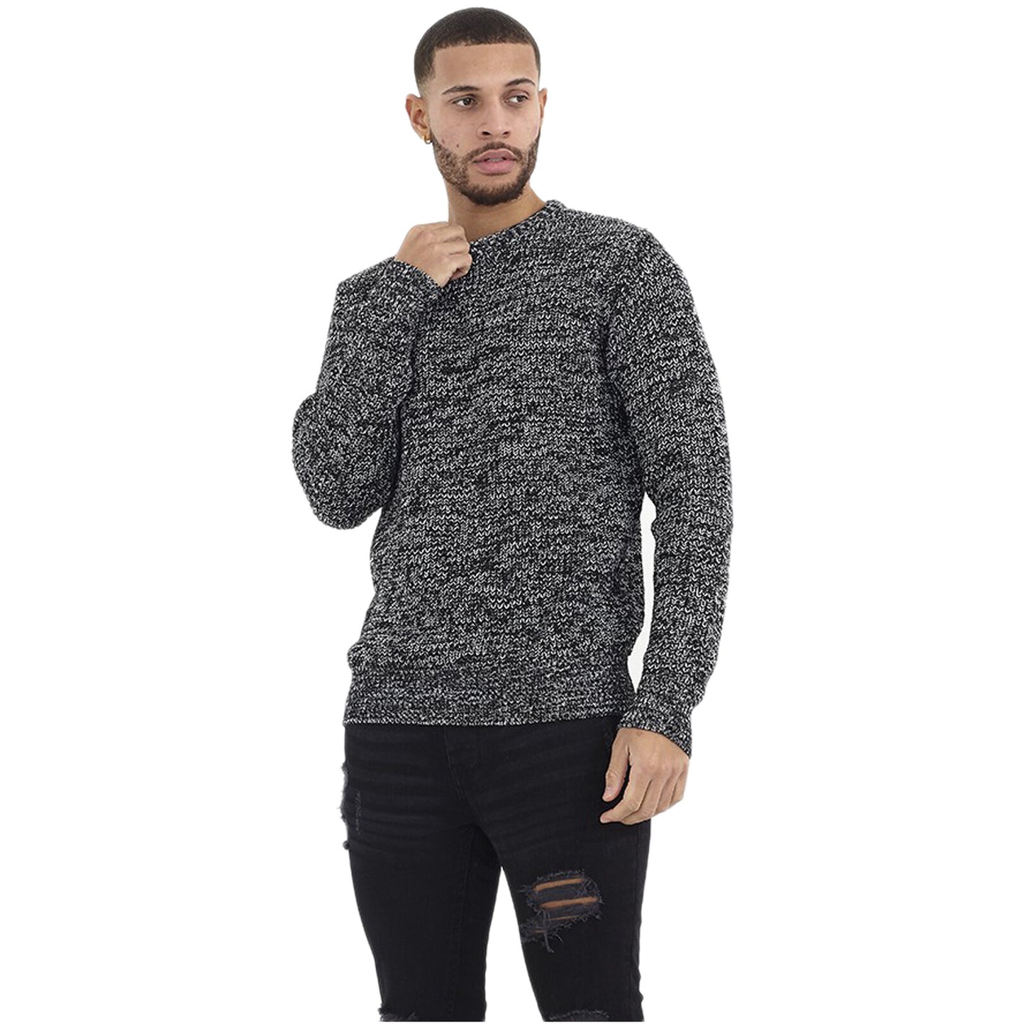 BRAVE SOUL MENS CREW NECK JUMPERS CHUNKY CABLE KNIT PULLOVER WINTER SWEATERS TOP