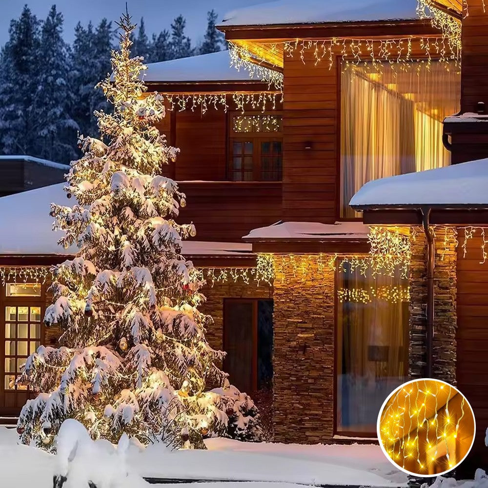 CHRISTMAS LED WHITE SNOWING ICICLE BRIGHT PARTY WEDDING XMAS OUTDOOR LIGHTS