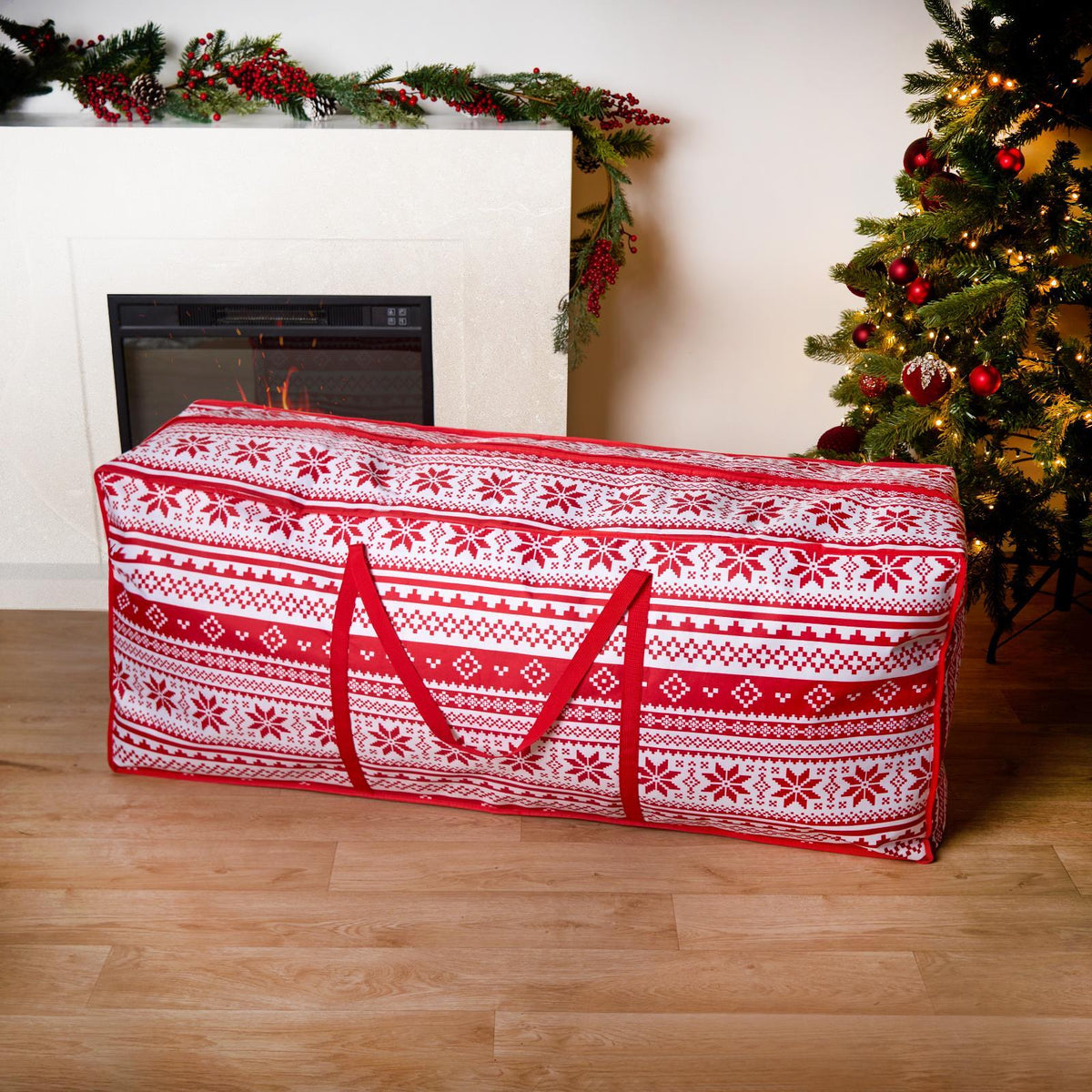 Storage Bag Christmas Tree Bauble Decorations Organiser Nordic Xmas Gift Wrap