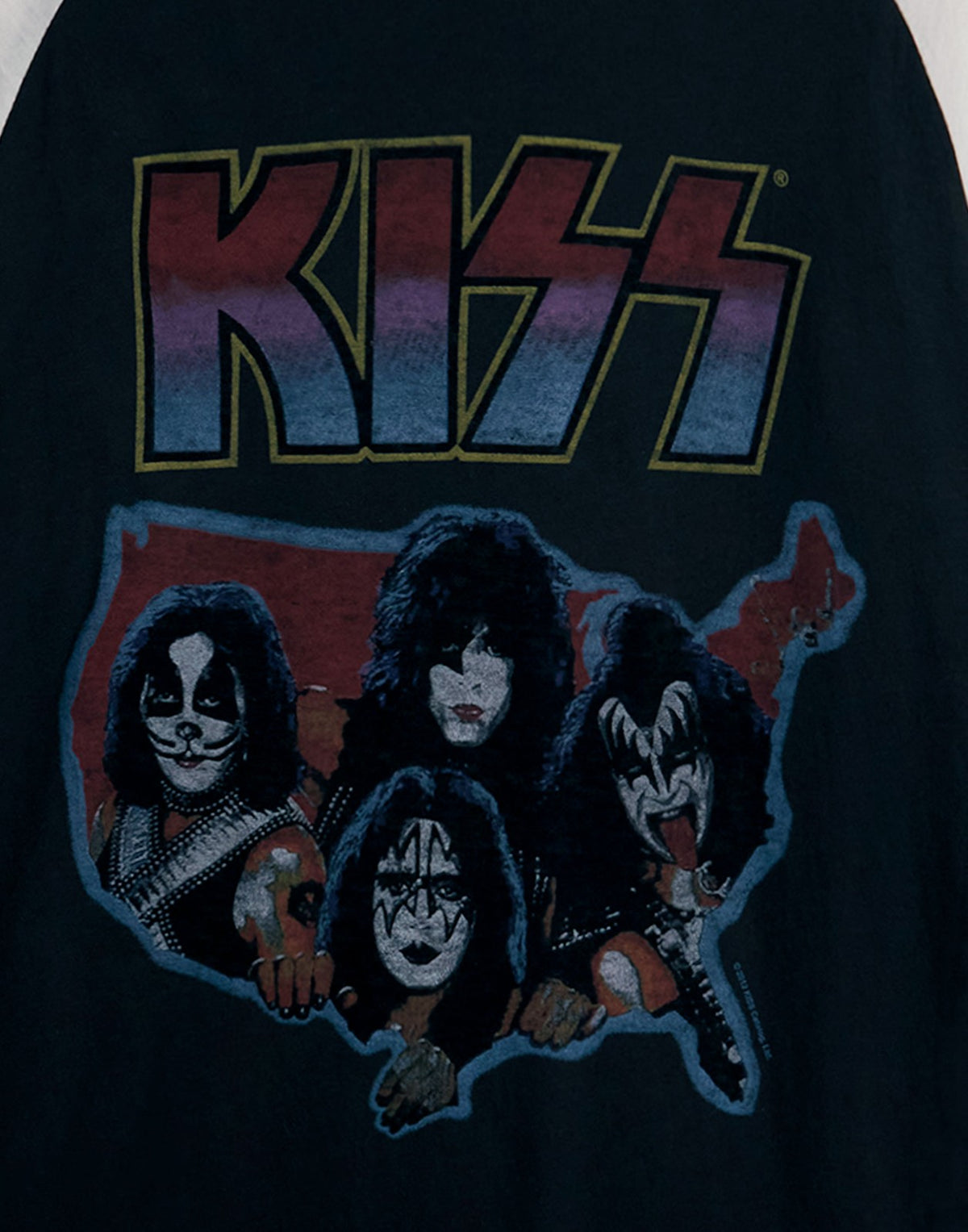 Kiss Raglan Short Sleeved T-Shirt | Unisex Black | Official Merch