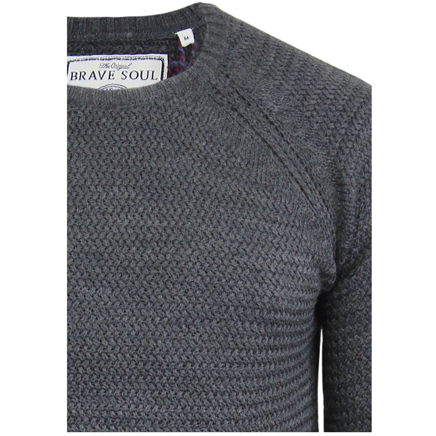 BRAVE SOUL MENS CREW NECK JUMPERS CHUNKY CABLE KNIT PULLOVER WINTER SWEATERS TOP
