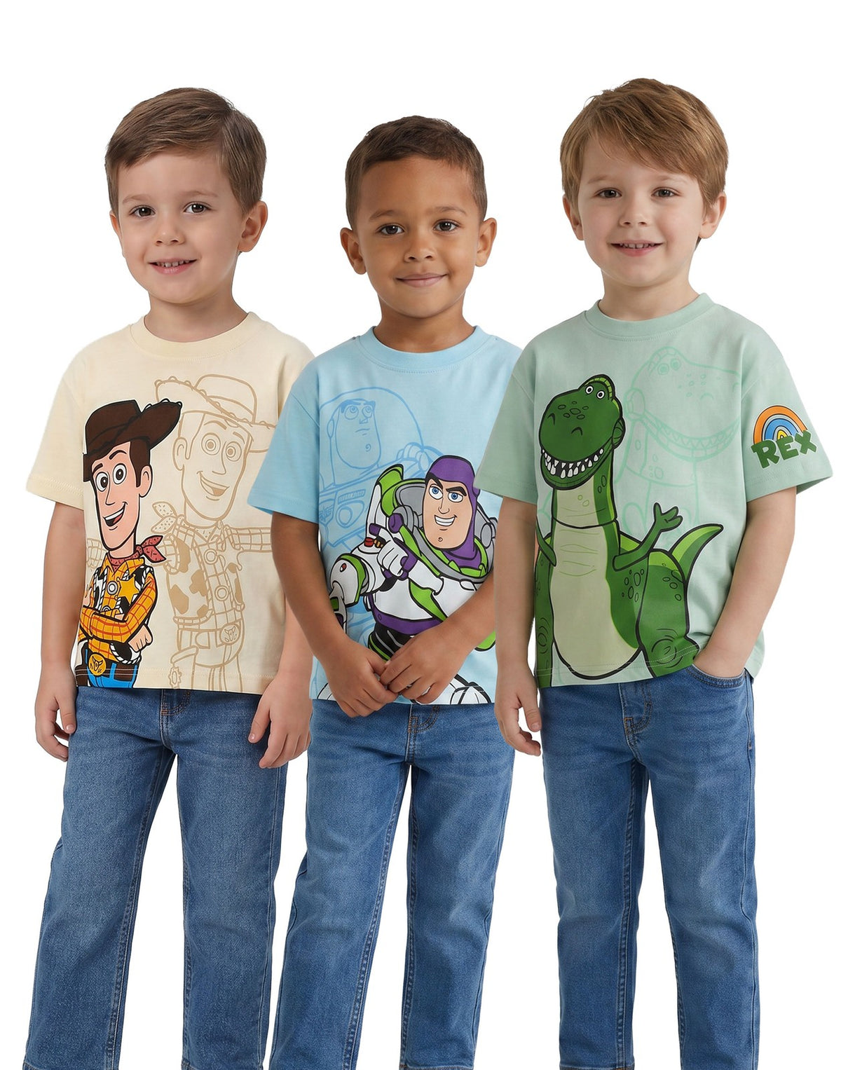 Disney Multi-Pack of 3 Short-Sleeved T-Shirts | Boys Multicoloured | Official Me