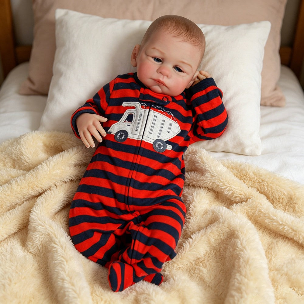 Real Reborn Baby Dolls Vinyl Silicone Handmade Realistic Newborn Boy Doll Gift