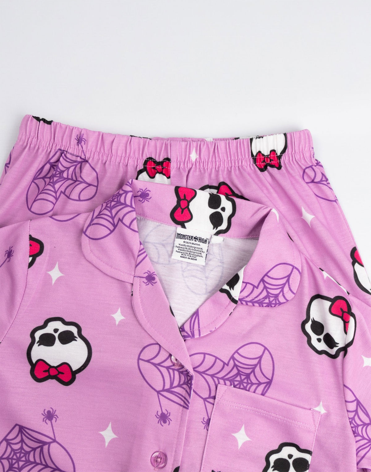 Monster High Long Sleeve Long Leg Pyjama Set | Girls Pink | Official Merch