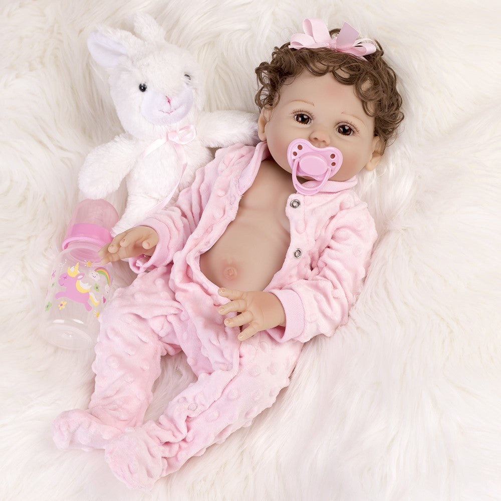 Reborn Baby Dolls Realistic Full Body Vinyl Silicone Newborn Girl Doll Xmas Gift