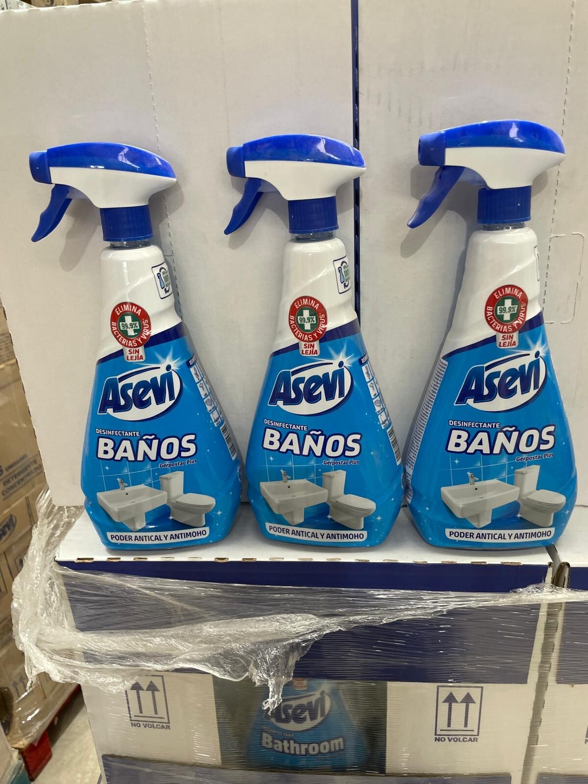 Asevi Bundle Spanish Cleaning Products Bathroom Cleaner Fabric Softener Blue