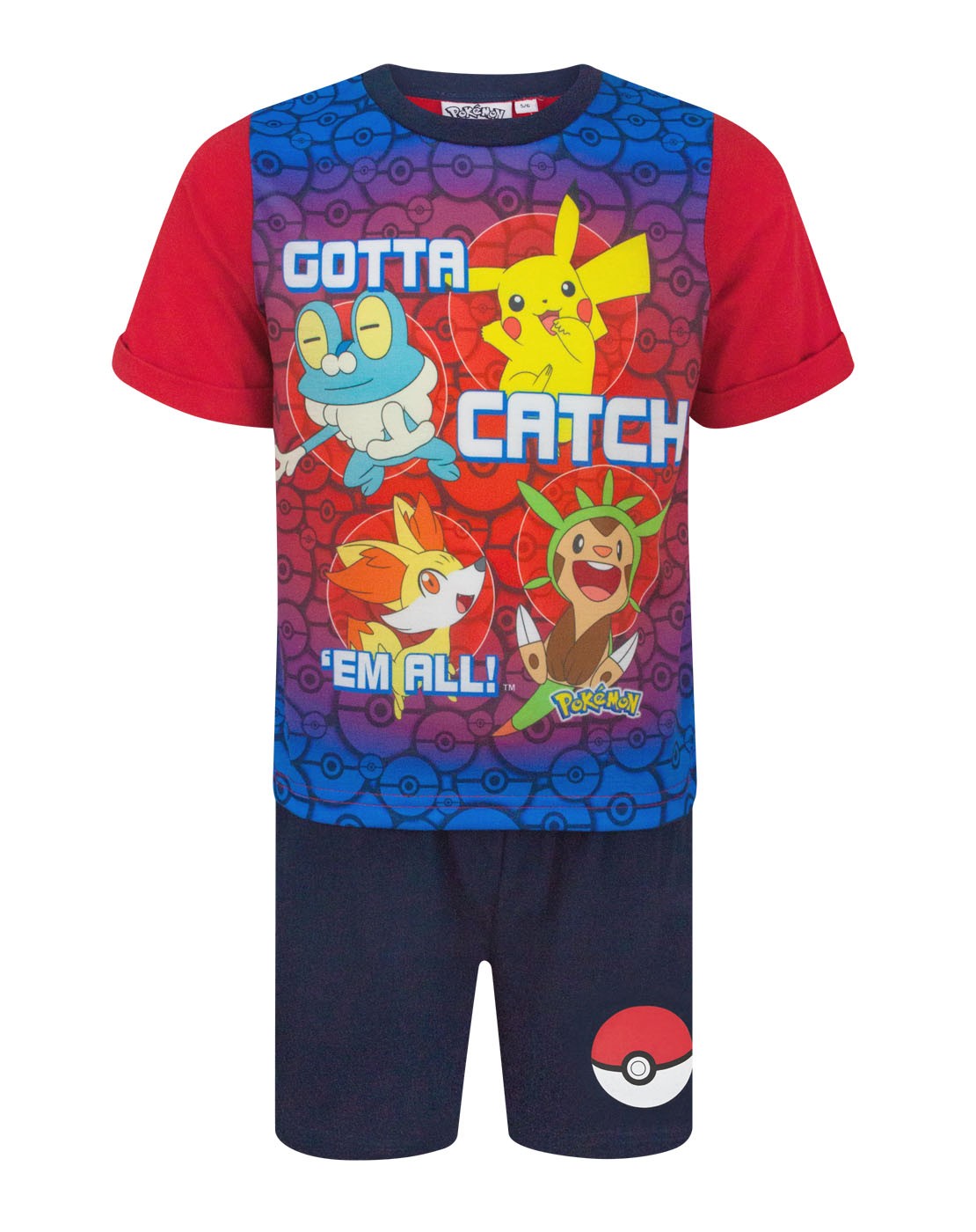 Pokemon Short Sleeve Short Leg Pyjama Set | Boys Multicoloured | Official Merch