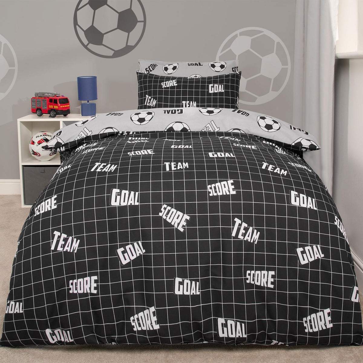 Football Duvet Cover Set Reversible Kids Bedding Quilt Pillowcase Single Double