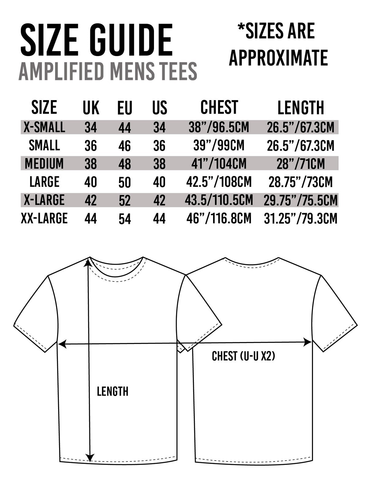Amplified Clothing Short Sleeved T-Shirt | Mens White | Official Merch