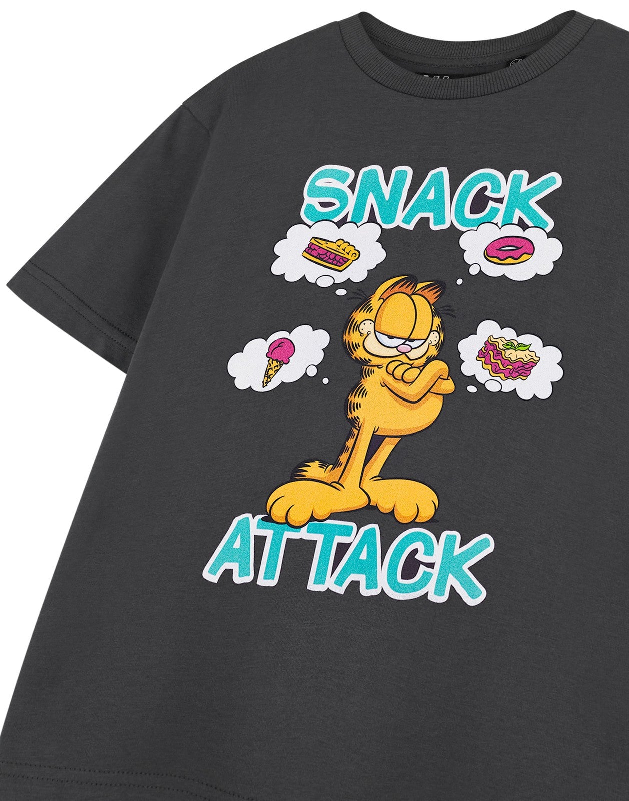 Garfield Short Sleeved T-Shirt | Unisex Kids Charcoal | Official Merch