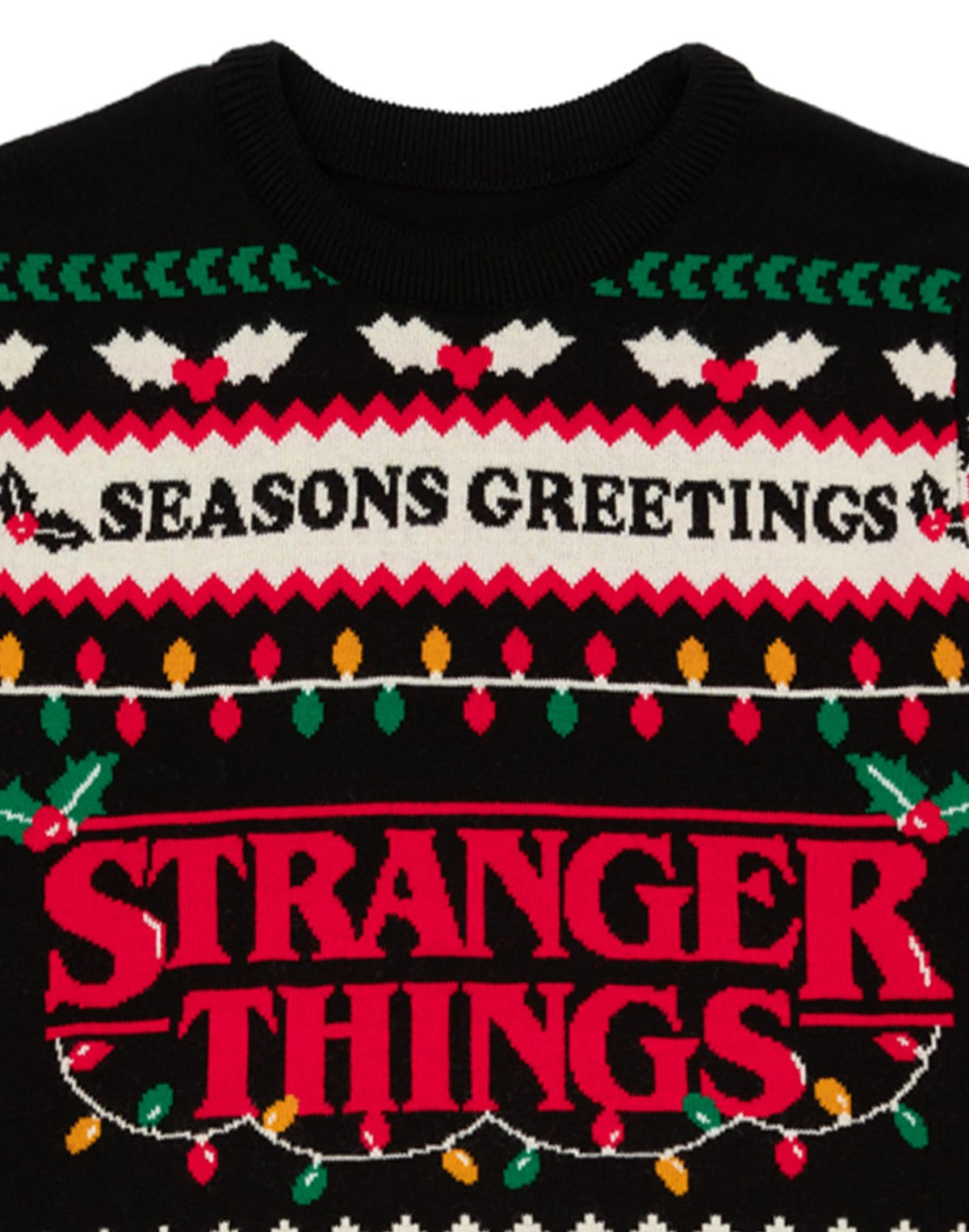 Stranger Things Christmas Jumper | Unisex Black | Official Merch