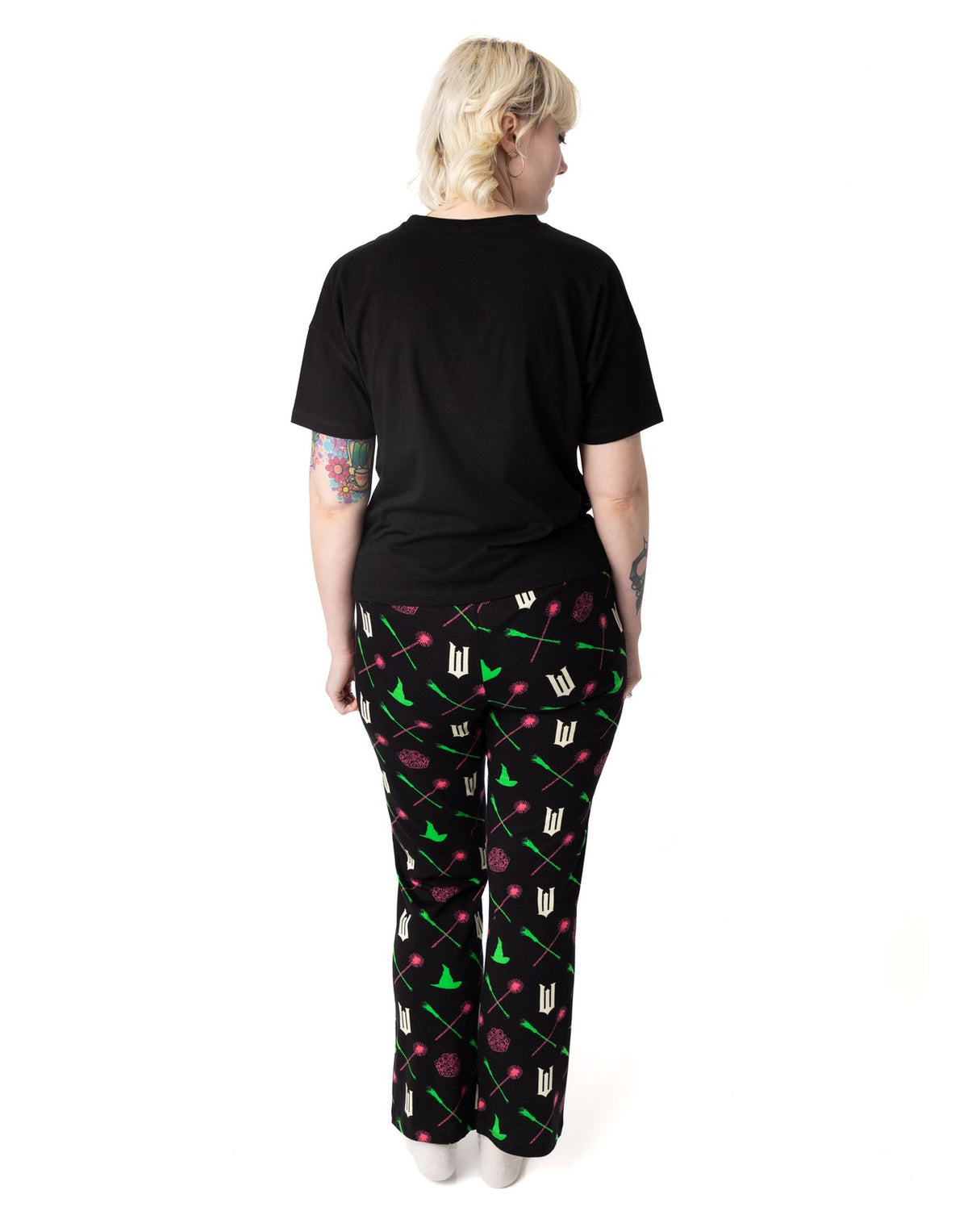 Wicked Short Sleeve Long Leg Pyjama Set | Womens Black | Official Merch