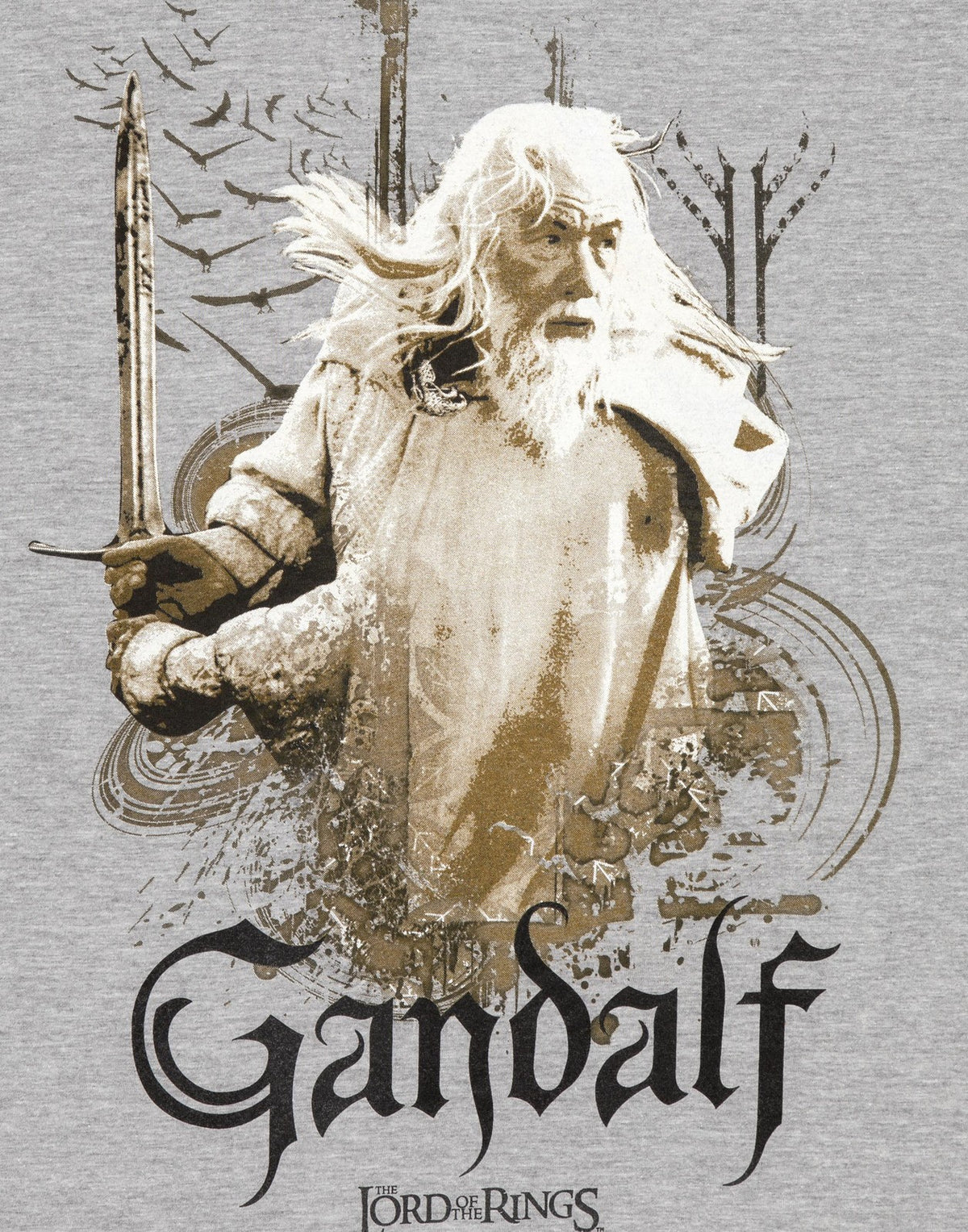 Lord Of The Rings Short Sleeved T-Shirt | Mens Grey | Official Merch
