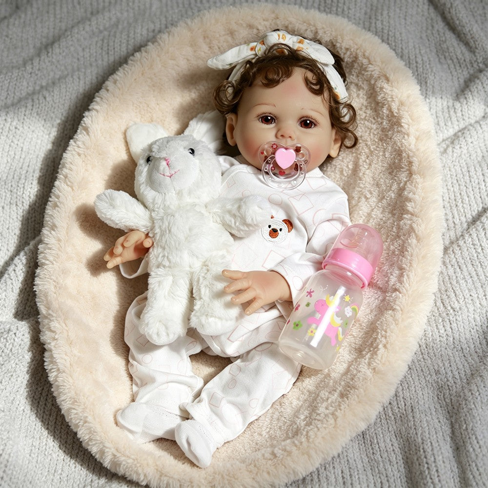 Lifelike Reborn Baby Dolls Full Body Vinyl Silicone Newborn Girl Doll Washable