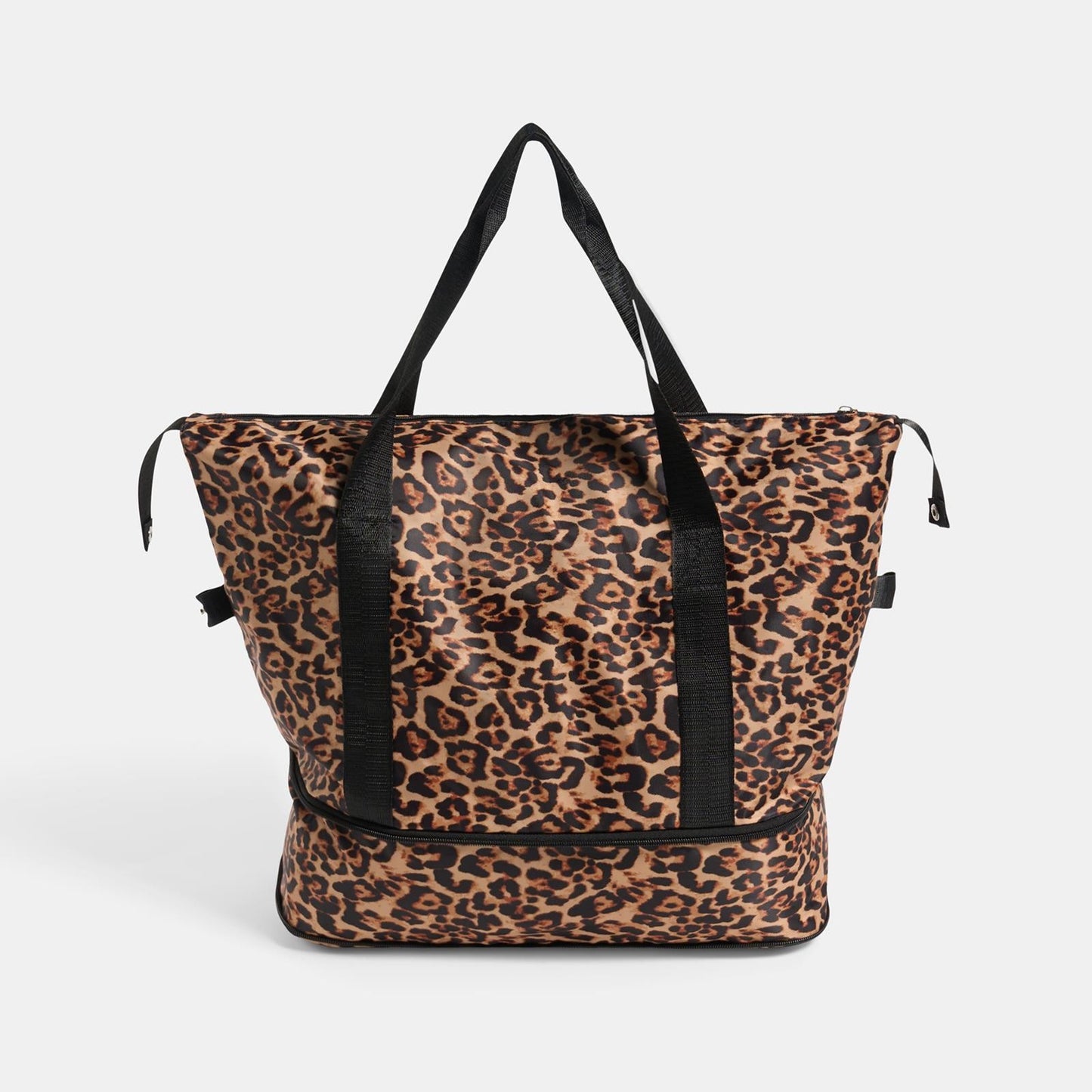 OHS Leopard Weekend Travel Bag Expandable Shoe Compartment Cabin Gym Duffel