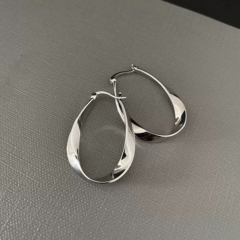 925 Sterling Silver Elegant Round Fashion Hoop Earrings Jewellery Women Girls UK