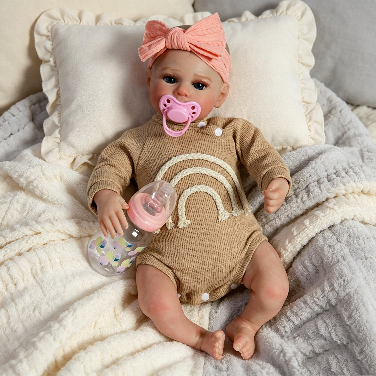 Lifelike Reborn Baby Dolls 16in Realistic Newborn Girl Soft Cloth Body Doll Gift