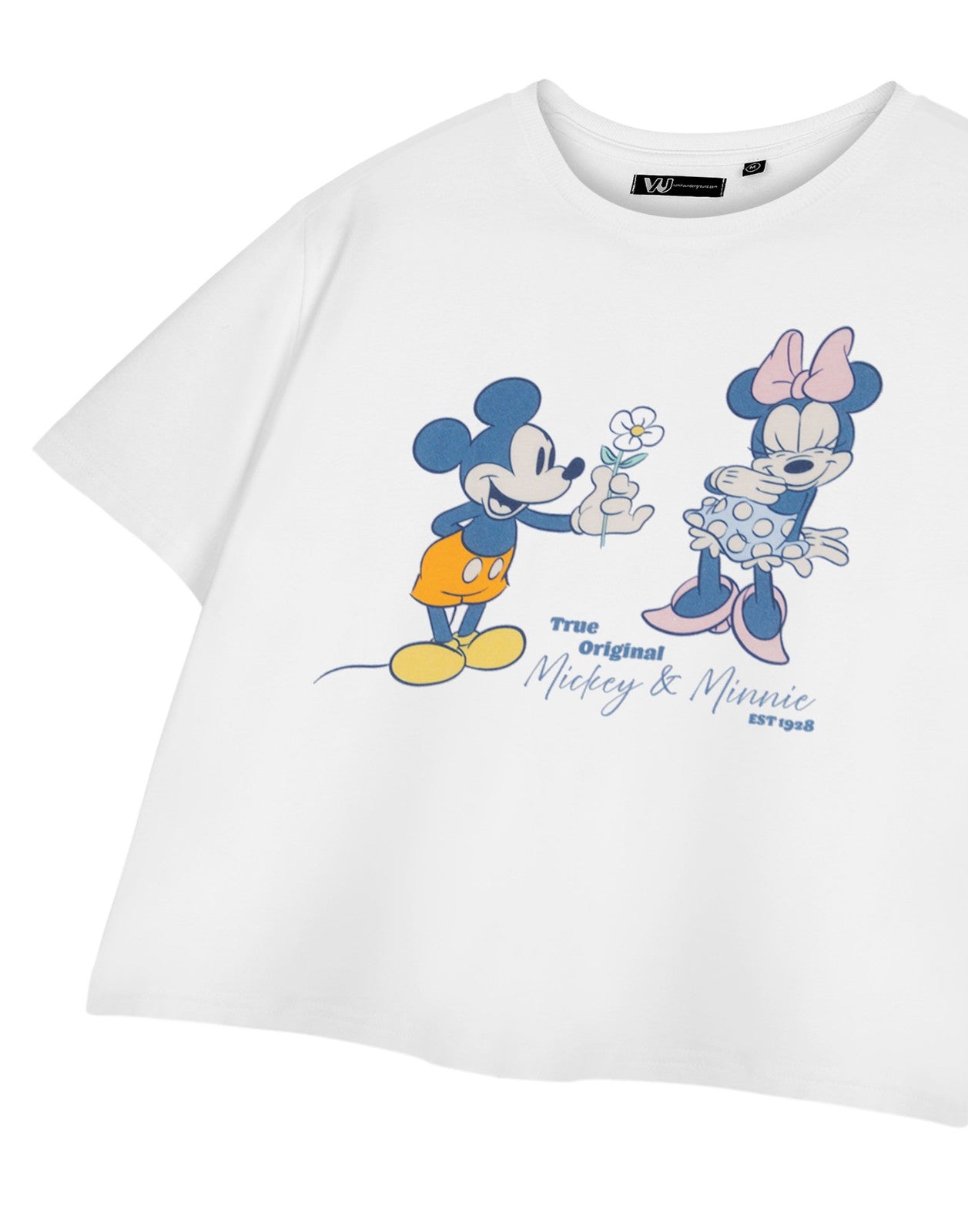 Disney Cropped Short Sleeved T-Shirt | Womens White | Official Merch