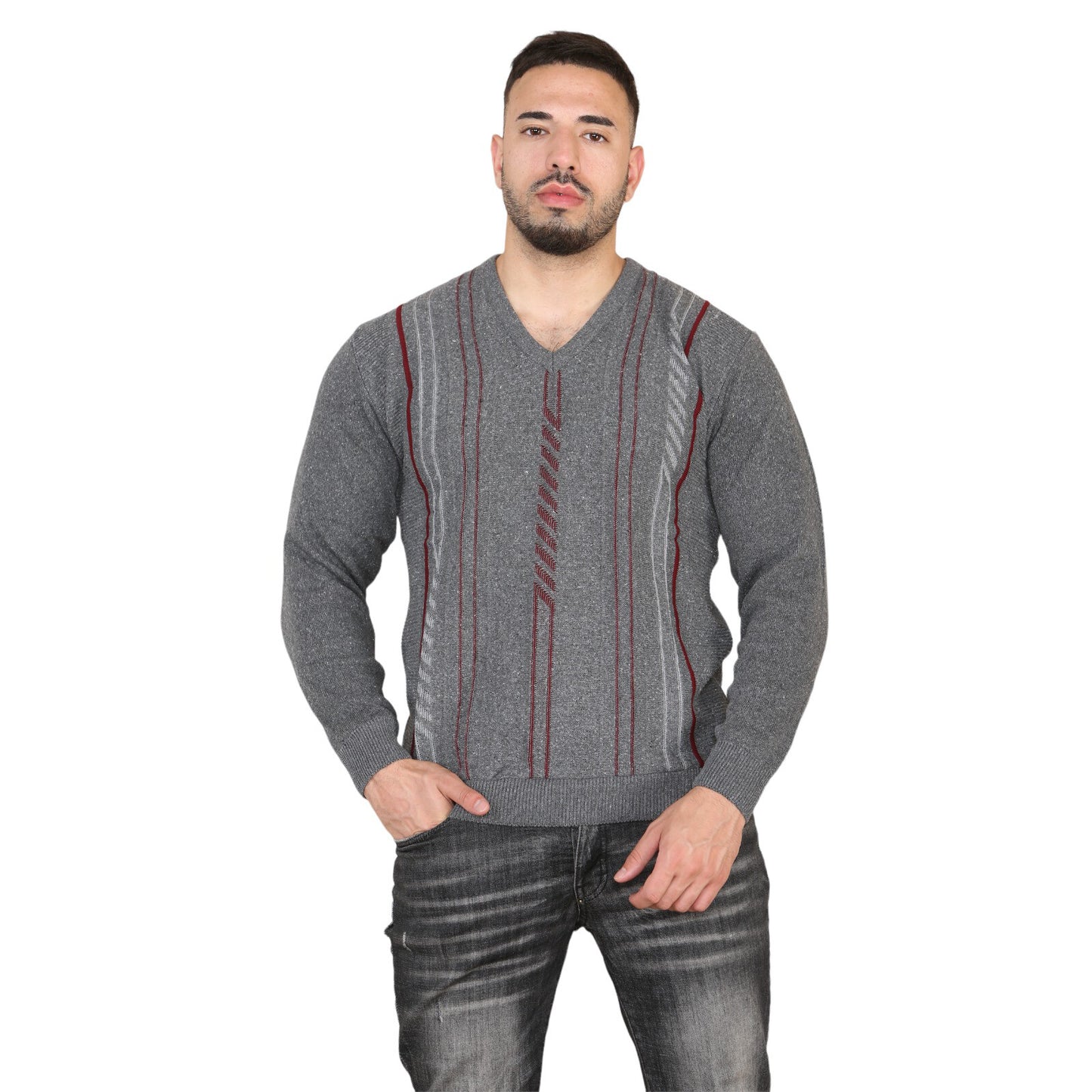 MENS AZTEC PATTERN CARDIGAN ZIP POCKET THICK WINTER WARM SWEATER KNITTED JUMPER