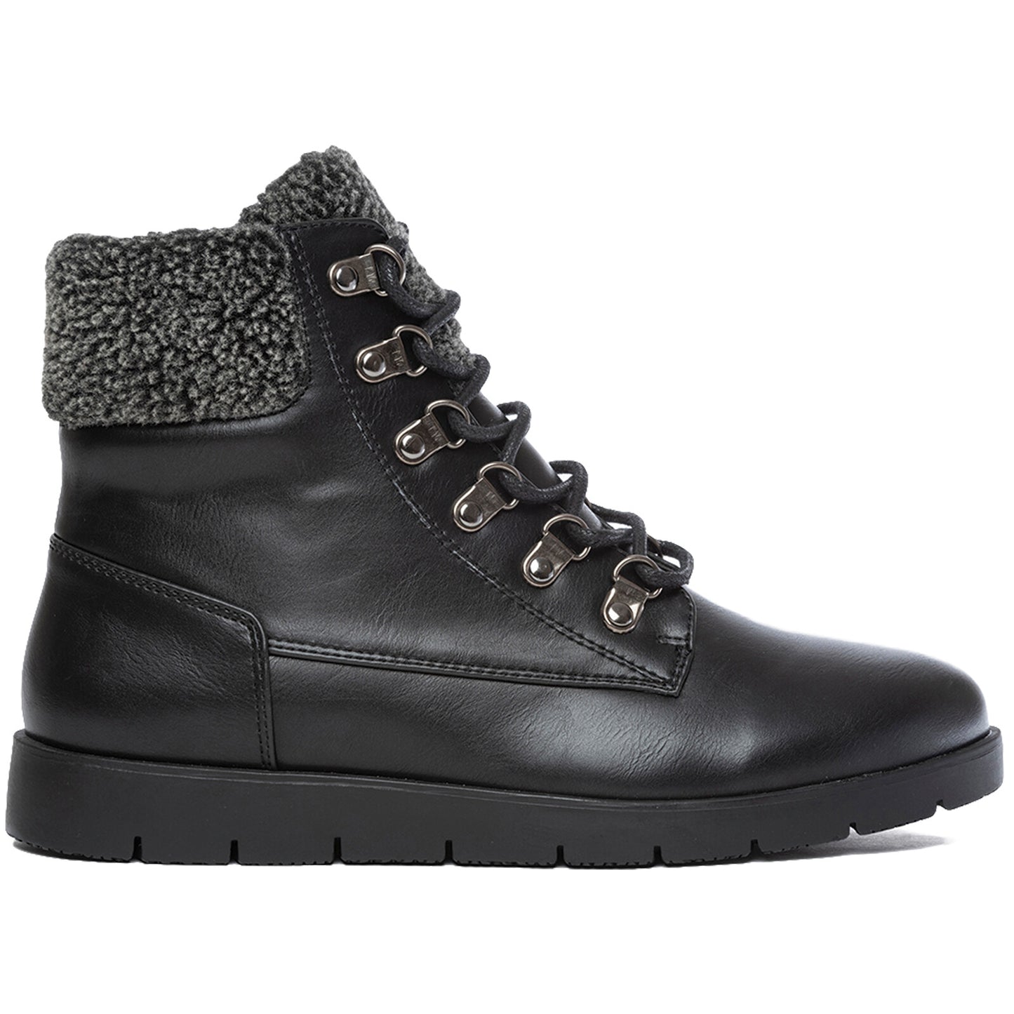LADIES HIGH TOP SNEAKER ANKLE BOOTS CASUAL TRAVEL LEATHER LACES FUR LINED SHOES